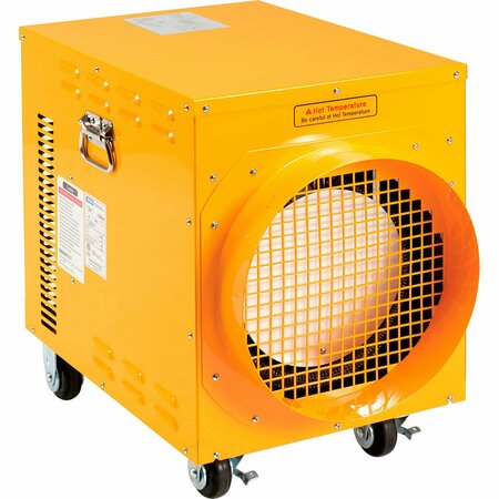 GLOBAL INDUSTRIAL Portable Electric Heater, Adjustable Thermostat, 208V, 3 Phase, 15000W 246552